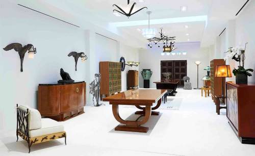 {Samuel Amoia designed the new space for DeLorenzo Gallery. Love those lacquered doors!} Designed by