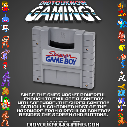 Super GameBoy.
http://www.vgfacts.com/trivia/3238/