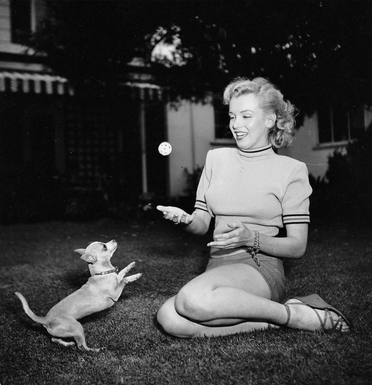 weirdlandtv:  Marilyn Monroe in May 1950, in the backyard of Johnny Hyde, the Hollywood