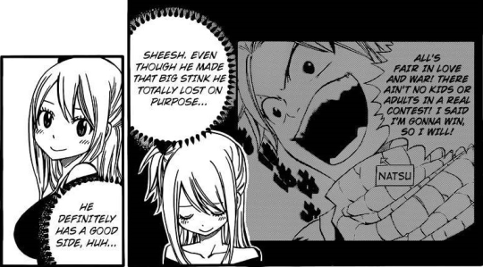 heart-filiaa:  Despite not being intended to become a couple at the beginning of the manga, I think that NaLu’s in a totally different position right now. It’s not a romantic relationship just yet, but it surely has a lot of moments supporting and