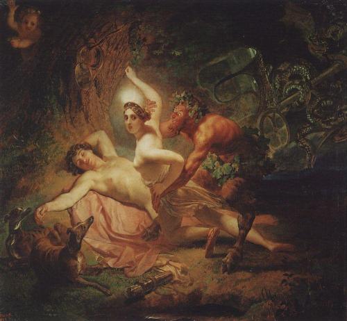 karl-bryullov: Diana, Endymion and Satyr, 1849, Karl Bryullov