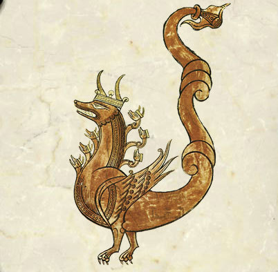 (via from the Dragon Tile set by William Morris Tile)  Top: William DeMorgan Persian Dragon, Red Dra