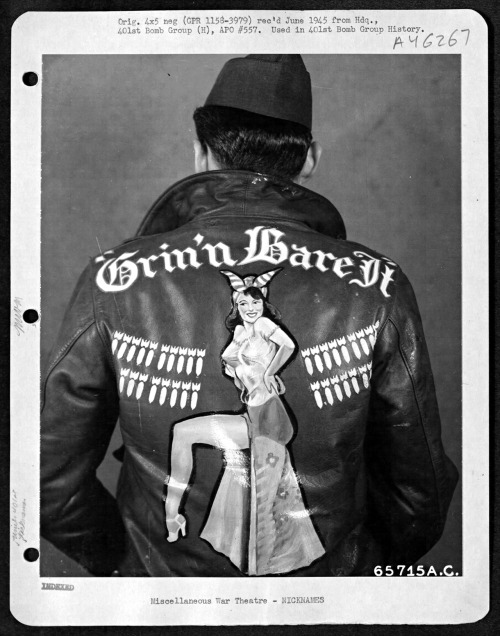 medium:  The personalized leather jackets of bomber crews. 