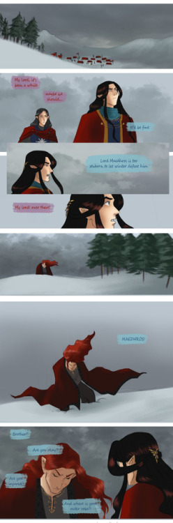 lidoshka: I forgot to upload this comic last week, but I’m bored tonight so…AU comic where Maedhros 