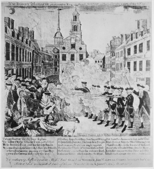 todaysdocument:“The bloody massacre perpetrated in King Street, Boston, on Mar. 5, 1770.&rdquo