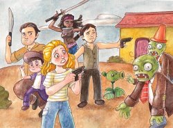 evanthegamer:  When the World of The Walking Dead and Plants vs. Zombies Collide!
