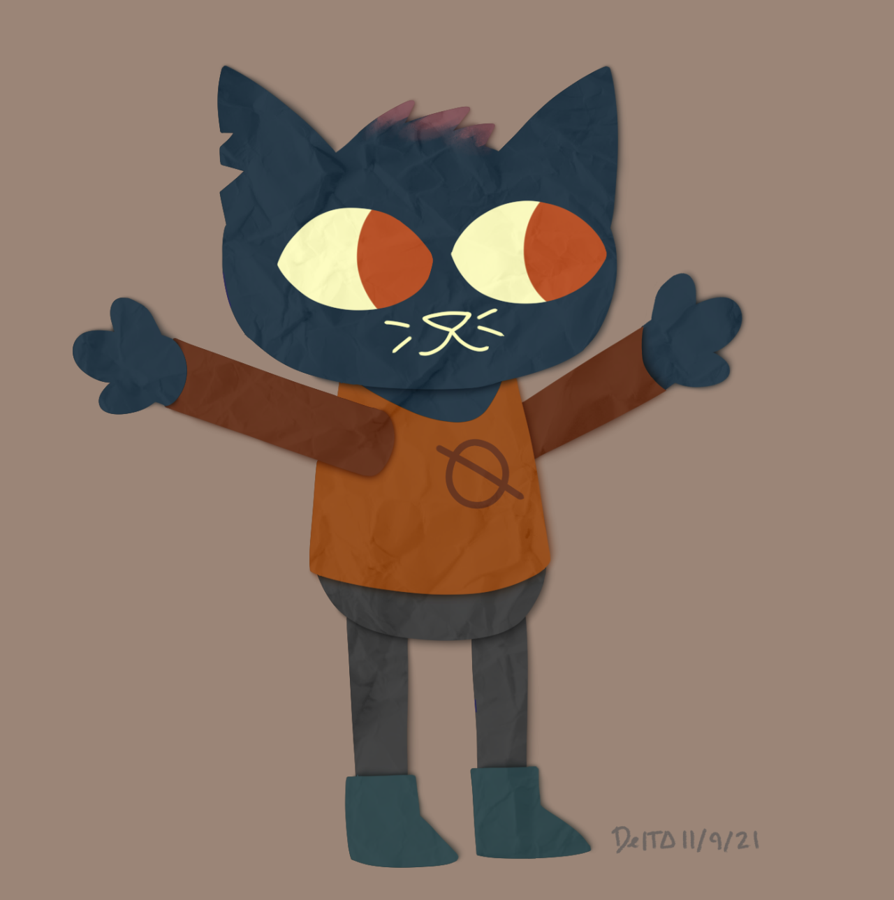 Paper craft mae!! i guess you could say shes maed out of paper 