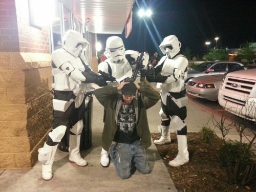 Me getting arrested by some storm troopers.