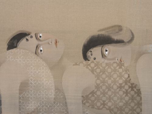 fordarkmornings:Hayv Kahraman  -  The Five,  2020  (detail) Iraqi-American, b. 1981 Oil on linen