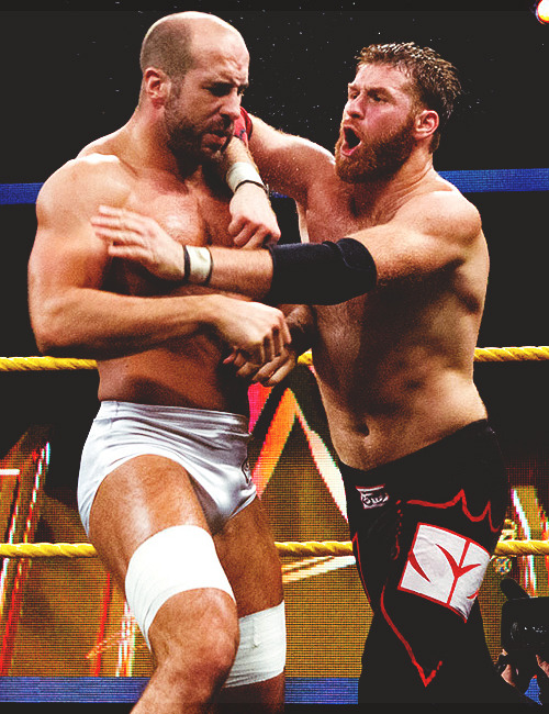 Both Sami Zayn & Antonio Cesaro are looking hot here! Look at that bulge in Cesaro’s white trunks!!!    O.O