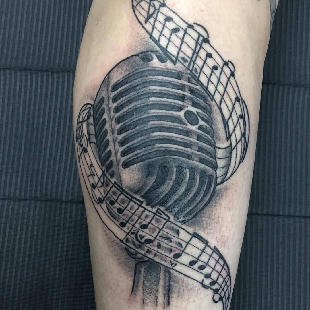 Process tattooing Real Time Close Up  Vintage microphone Realism black and  white   YouTube