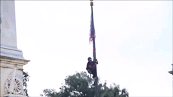 shizukasmack:  northgang:    Bree Newsome takes down the Confederate Battle Flag at the South Carolina State Capitol [x]   Oh shoot. She was prepared. Climbing gear and everything. Salute to her. 