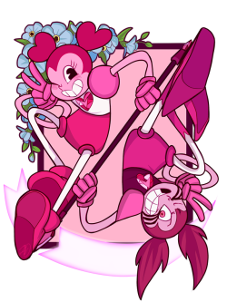 jen-iii:  YOUR NEW BEST FRIEND SPINEL IS HERE!I’m trying to make some more merch for conventions and such so this is a print and possible acrylic charm! :3c  UPDATE!I got these samples in a little while ago and they came out so good!! I will definitely