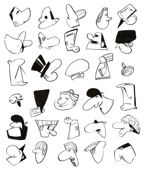 Shape challenge: Draw random shapes and turn them into people. The bottom half were drawn using the 