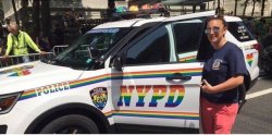 thetrippytrip:   NYPD in rainbow colors is