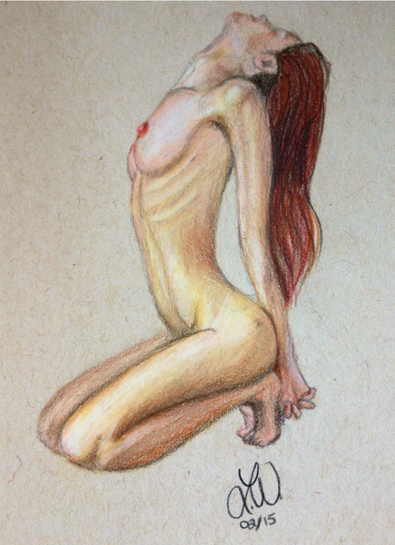 artbylaurawilliamson:  Here’s another quick naked-yogi sketch💕