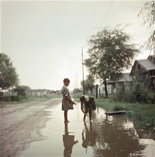 zzzze:GORDON PARKS Untitled (Two Girls in Puddle), Alabama, 1956 Untitled (Boys Fishing), Shady Grov