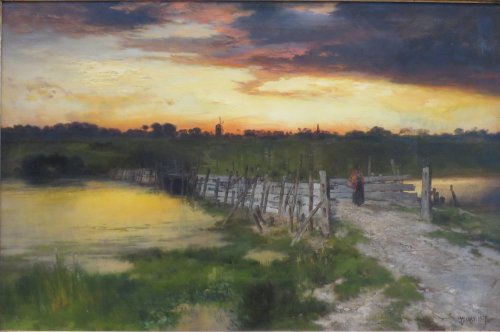The Old Bridge over Hook Pond, East Hampton, Long Island, New York, Thomas Moran, 1907
