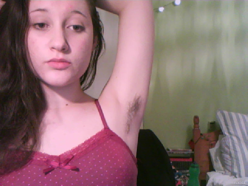 little-veganite:  pit hair selfie today too ur welcome   Wow