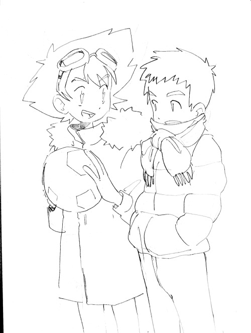 Taichi Trying To Goad Koushiro Into Playing Soccer With Him Even Though It's Cold