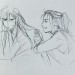 alfajorcita:yayee-prsp:yayee-prsp:THEY.[id: three pencil drawings of zuko and sokka from ‘avatar: the last airbender’. the first shows them from the chest up, zuko leaning his head on sokka’s shoulder, who strokes his hair and chats