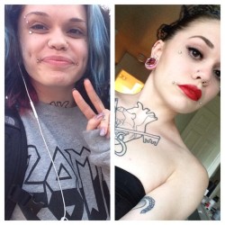 fuckmestupid:  No makeup on vs completely all out makeup  beauty &lt;3