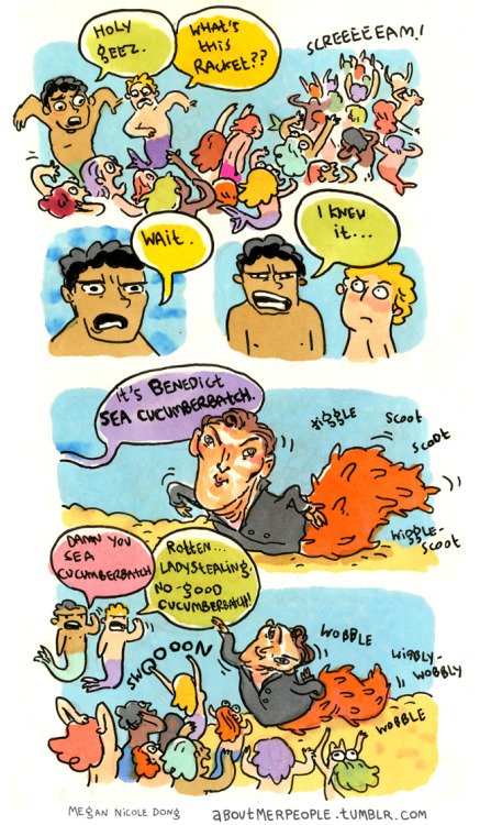 aboutmerpeople:The dapper Benedict Sea Cucumberbatch(Inspired by this Comic Con weekend)
