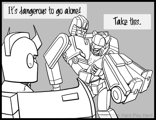 plantmandotexeretired:  ask-work-hard-play-hard:  ((Alternate version of this comic))  Gotta love how MIrage’s all: S’up? 