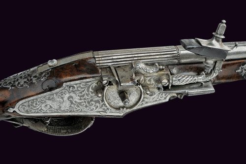 Wheel-lock pistol originating from Brescia, Italy.  Mid 17th century.