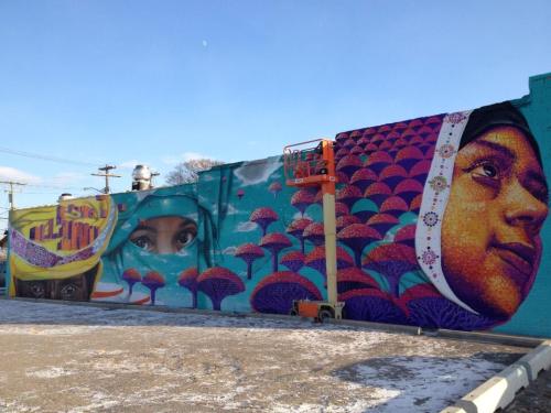 I&rsquo;m feeling this new mural going up in Hamtramck, MI.[x]