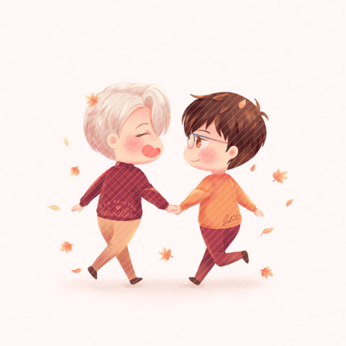 thepaintedshoe: Yuuri! Let’s go get a Pumpkin Spice Latte! &lt;3{Standees/Charms coming so