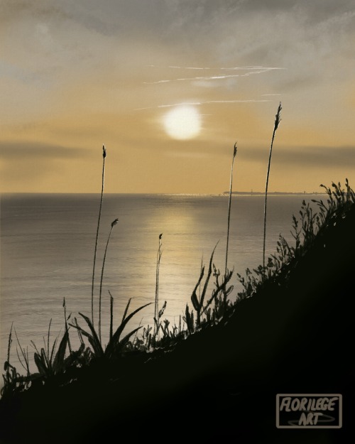echo-bleu: Photo study. I took a really pretty photo of the sunset, so i had to paint it. I’m 