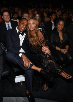 dhatturah:  daily—celebs:  2/8/15 - Beyonce + Jay Z at The 57th Annual GRAMMY Awards in LA.   