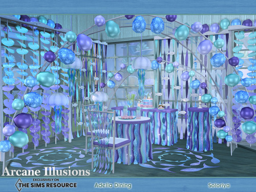 soloriya:***Arcane Illusions - Adella Dining*** Sims 4 Includes 11 objects: arch, dining chair, dini