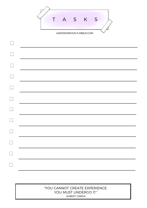 PRINTABLES - Task Lists