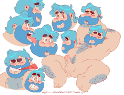 drewdrawspinups:  I used the majority of my Sunday to catch up on work, so I decided to wind down with these naughty doodles. It’s the usual basic guy I draw (with blue hair! Revolutionary!).  Didn’t want to think too hard, I guess.  Regardless,