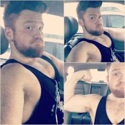 thegingerium:  Still can’t take a simple post gym flex selfie without making datface. #gymger #hotmess #itsnotathing