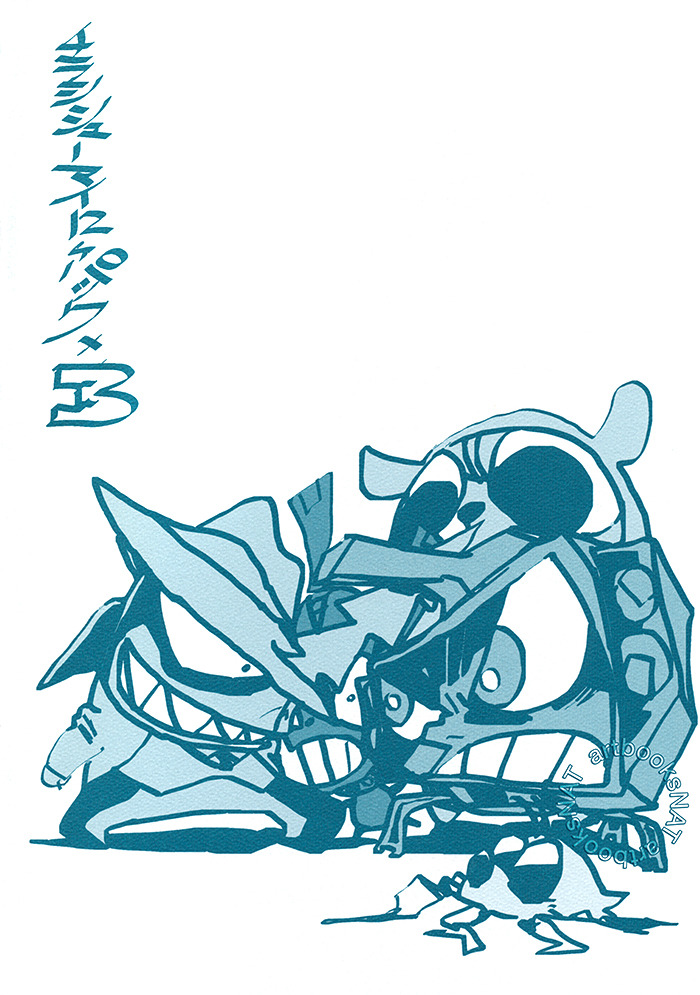 artbooksnat:  Hiroyuki Imaishi’s cover and back cover art for his Comiket 89 release