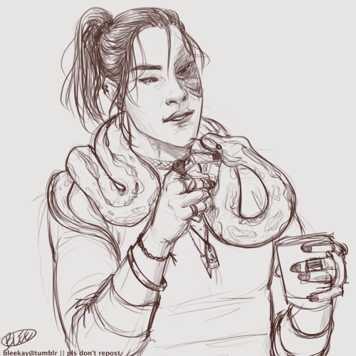 bleekay:here, another sketch that i cant finish because of Hand but that i cant stand staring at in my WIP folder anymore. modern zuko with snek!druk 🐍 (ngl design heavily inspired by @zukkababey‘s zuko from TMS)