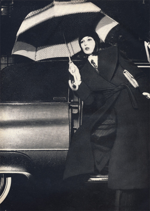 kitsunetsuki: Chris von Wangenheim - Anjelica Huston Wearing a Coat by John Anthony (Harper’s 