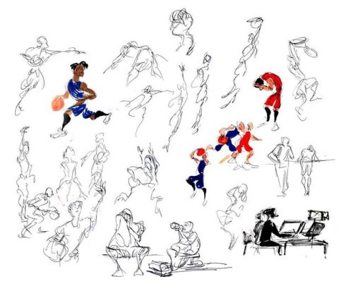 (Hi tumblr, long time no see..) Basketball figure drawing last year