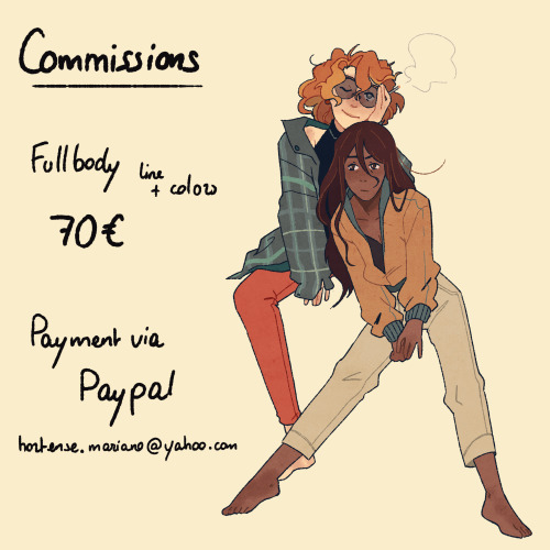  I have some free time so I m opening a few commissions slots ! Dont hesitate to ask if you have any