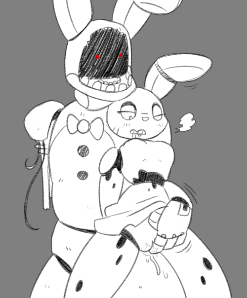 foxy-and-mangles-bootyship:  Springtrap and BonnieBy   mizumew  