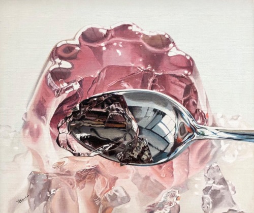 jareckiworld:⁣ Kaoru Ueda   — Spoon on Jelly (C)   [oil on canvas, 1995]