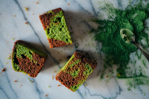 sweetoothgirl:  Matcha Marble Cake (chocolate + green tea)
