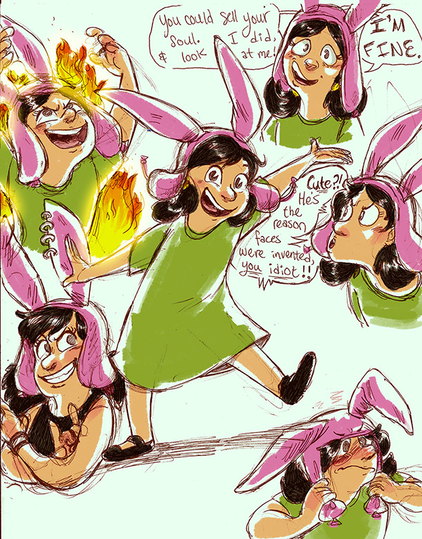 dippitydapper:  aaand a bonus grown up J-Ju!so i said I’d draw bob’s burgers