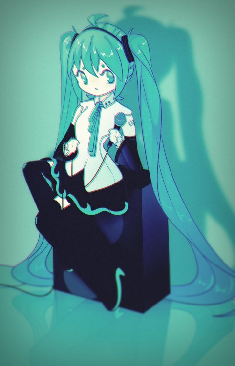  i had no idea how to color this but here’s a tiny little hatsune miku