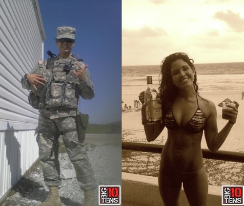 Amanda’s in the U.S. Army, and yes that really is her in both pictures. Some girls will break 