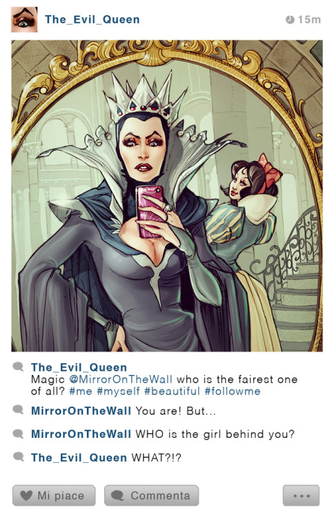 comerviajaramar:  ¿Y si los personajes de Disney utilizaran Instagram? Así lo imagina la ilustradora Simona Bonafini