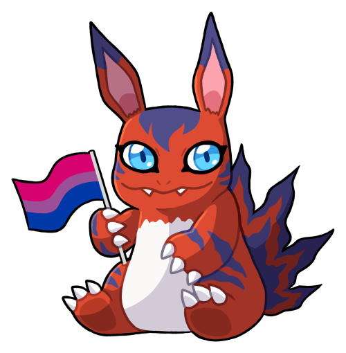 elecmon with da bisexual flag